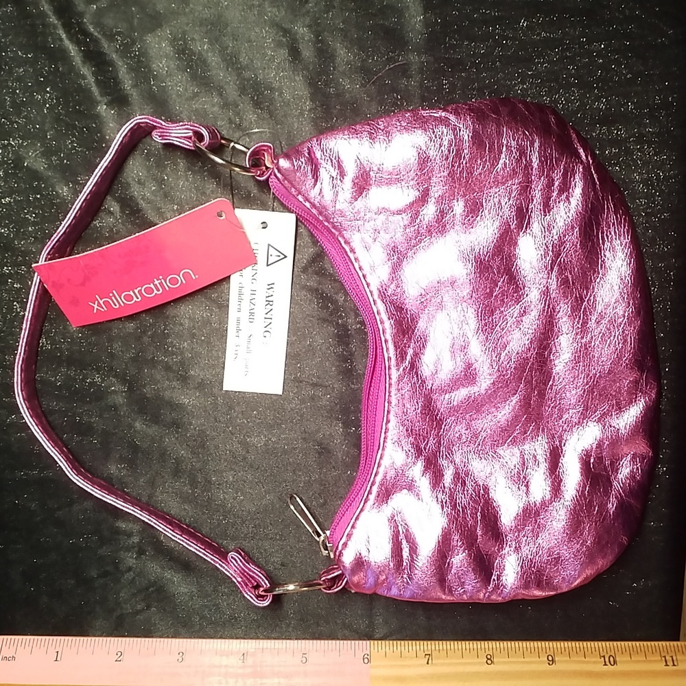 3/$25 XHILARATION PURSE Pink METALLIC Pink GEMS NEW WITH TAGS VINTAGE - Picture 4 of 5